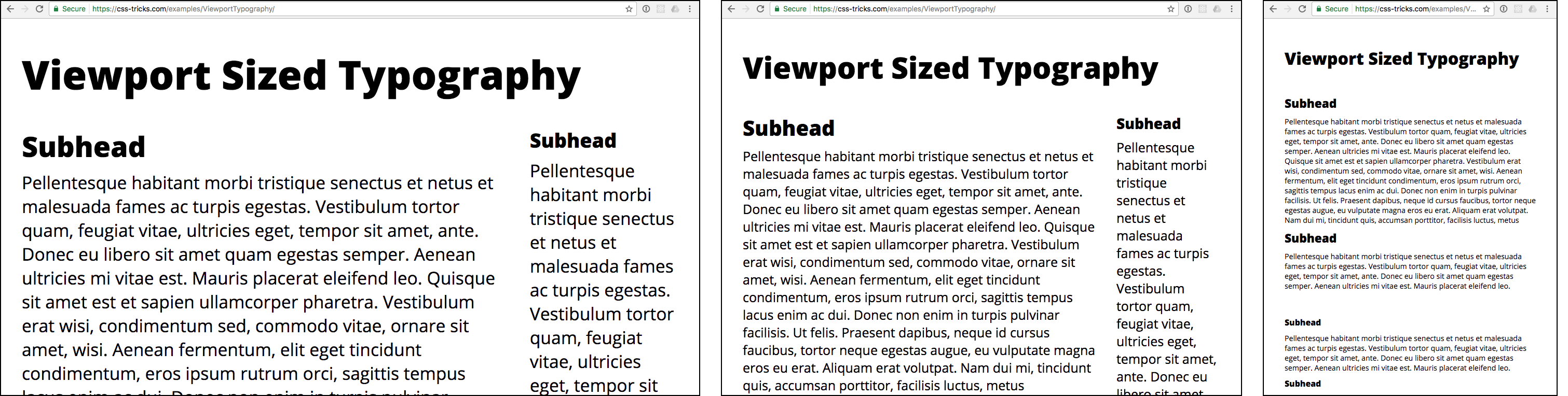 Schriftgrösse wird gemäss Viewport angepasst