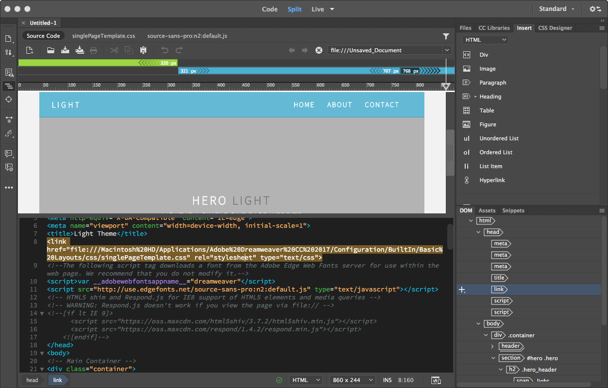 Dreamweaver Screenshot